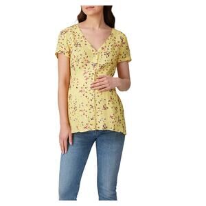 Seraphine Emery Maternity Nursing Top Yellow Floral Print UK 6‎ US 2